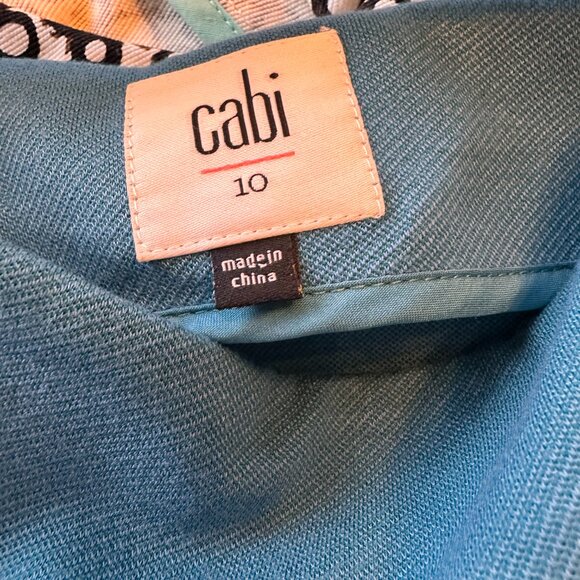 CABI Teal Blue Sigourney Side Zip Office Mini Pencil Skirt Style 3220 Size 10 - Picture 4 of 8